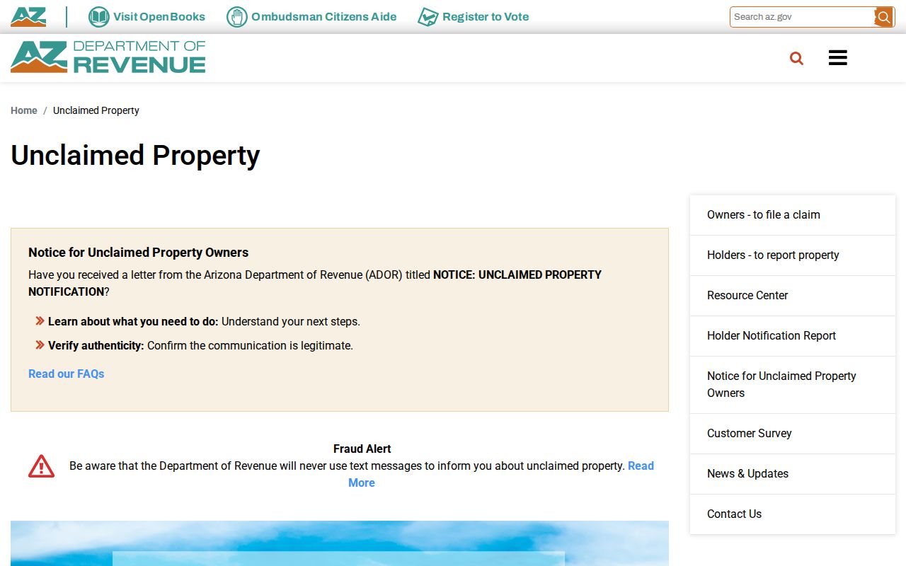 Pinal County previous residents Arizona unclaimed property search